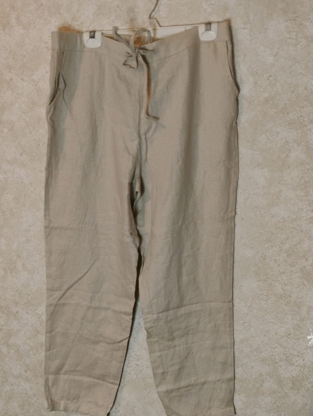 NWT Women's IXIMO 100% Linen Pants, Tan Color, Vacation, Lightweight, Size XL